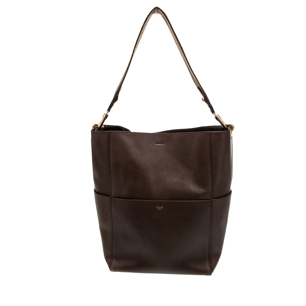 Celine Sangle Brown Medium Bucket Bag